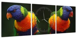 Papagájok képe (órával) (90x30 cm)