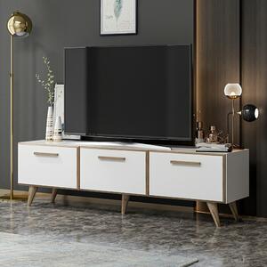 TV-állvány Brønderslev 45x160x37 cm forgácslap fehér fa hatású