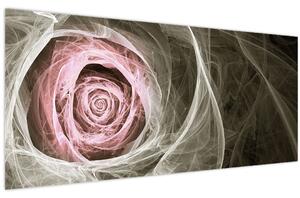 Kép - Absztrakt rózsa világos rózsaszín (120x50 cm)