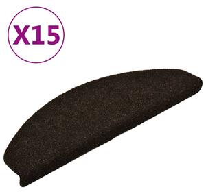 15 db sötétbarna tűlyukasztott öntapadó lépcsőszőnyeg 65x21x4cm
