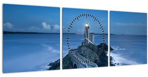 A világítótorony és a tenger képe (órával) (90x30 cm)