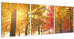 Őszi fák képe (órával) (90x30 cm)