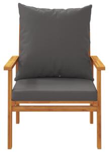 VidaXL 2 db tömör akácfa kerti szék párnával