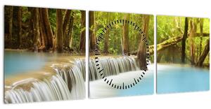 Uay Mae Kamin vízesés képe erdőben (órával) (90x30 cm)
