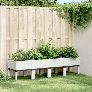 VidaXL fehér PP rácsos kerti ültetőláda 160 x 40 x 42 cm
