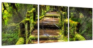 Lépcső az esőerdőben képe (órával) (90x30 cm)
