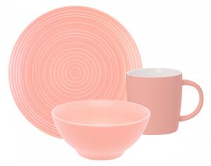 Lunasol - Halvány rózsaszín matt reggeliző készlet 18 db - Gaya RGB Spiral (w0014)