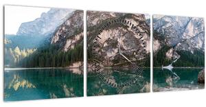 Kép egy hegyi tóról (órával) (90x30 cm)