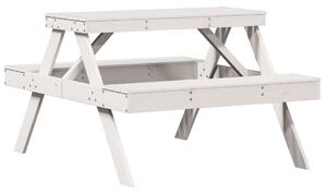 VidaXL fehér tömör fenyőfa piknik asztal 105 x 134 x 75 cm