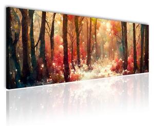 70x40 cm - Őszi festett erdő vászonkép