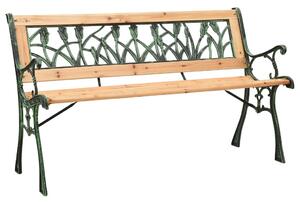 Öntöttvas és tömör fenyőfa kerti pad 122 cm