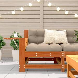 VidaXL viaszbarna tömör fenyőfa kerti karfás kanapé kisasztallal