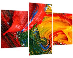Kép - Kékítő absztrakció ecsettel (90x60 cm)