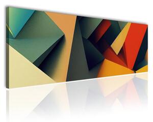 70x40 cm - Színes 3D sokszögek vászonkép