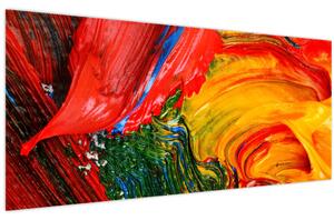 Kép - Kékítő absztrakció ecsettel (120x50 cm)