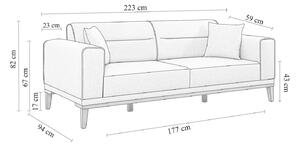 Design kanapé fotellel Malisha sötétkék