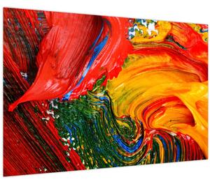 Kép - Kékítő absztrakció ecsettel (90x60 cm)