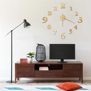 Aranyszínű modern 3D falióra 100 cm XXL