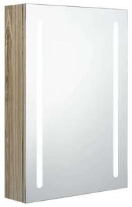 LED-es Fürdőszobaszekrény - Tölgyfa - 50x70 cm