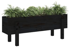 VidaXL fekete tömör fenyőfa kerti magaságyás 101x30x38 cm