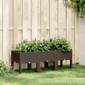 VidaXL barna PP rácsos kerti ültetőláda 120 x 40 x 42 cm