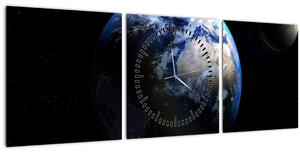 A Föld bolygó képe (órával) (90x30 cm)
