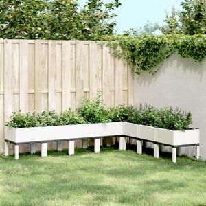 VidaXL fehér PP rácsos kerti ültetőláda 200 x 160 x 42 cm