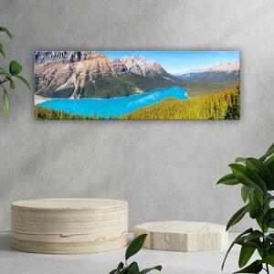 70x40 cm - Türkiz kék tó és hegyek vászonkép
