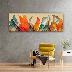 100x70 cm - Színpompás absztrakt falevelek II vászonkép