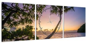 Kép a pálmafa a tengerparton (órával) (90x30 cm)