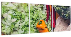 Zöldségek képe (órával) (90x30 cm)