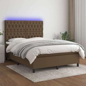 VidaXL LED-es Ágy - Barna - 140x200 cm