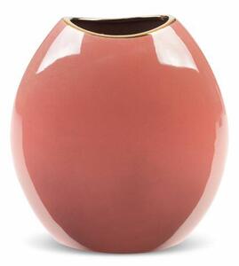 Sibel kerámia váza Sötét rózsaszín/arany 14x7x16 cm
