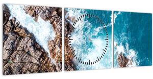 Kép a sziklák és a tenger (órával) (90x30 cm)