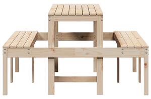 VidaXL tömör fenyőfa piknik asztal 160x134x75 cm