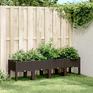 VidaXL barna PP rácsos kerti ültetőláda 160 x 40 x 42 cm