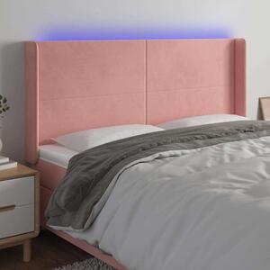 VidaXL LED-es Bársony Fejtámla - Rózsaszín - 183cm