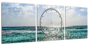 Egy kép a tenger szintjéről (órával) (90x30 cm)