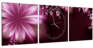 Az absztrakció képe - virágok (órával) (90x30 cm)