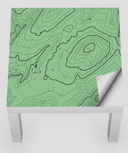 IKEA LACK asztal bútormatrica - zöld topográfiai térkép