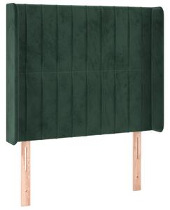VidaXL sötétzöld bársony LED-es fejtámla 103x16x118/128 cm