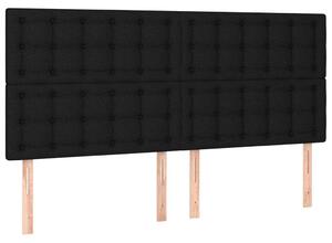 4 db Fekete Szövet Ágyfejtámla - 90x5x78/88 cm