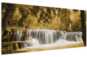 Kép - Vízesés, vintage (120x50 cm)