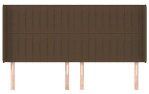 VidaXL sötétbarna szövet fejtámla szárnyakkal 203x16x118/128 cm