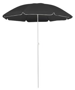 Antracitszürke kültéri napernyő acél rúddal 180 cm
