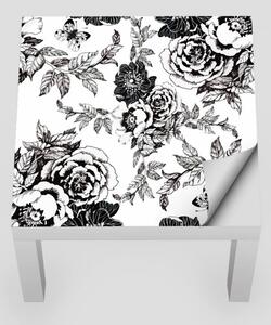 IKEA LACK asztal bútormatrica - fekete fehér rózsák