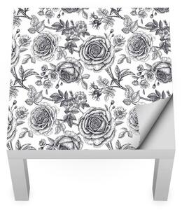 IKEA LACK asztal bútormatrica - fekete fehér rózsák