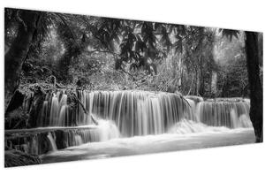 Kép - Fekete-fehér vízesés (120x50 cm)
