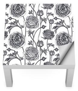 IKEA LACK asztal bútormatrica - monokróm rózsa
