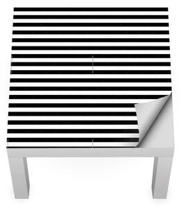 IKEA LACK asztal bútormatrica - fekete fehér vízszintes vonalak